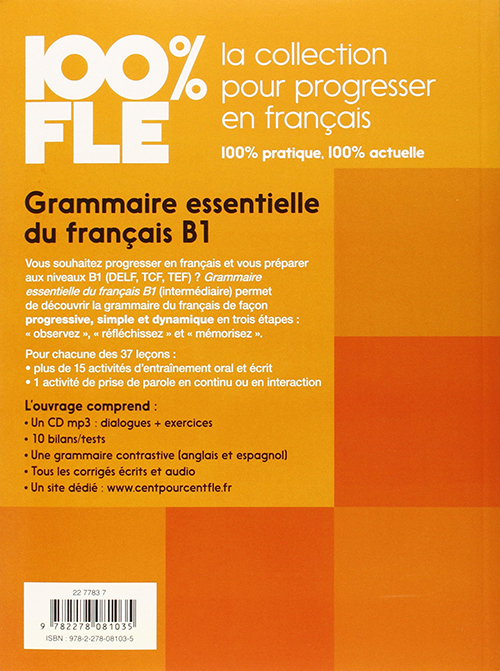 Sách học tiếng Pháp: Grammaire essentielle du francais : Livre + CD B1