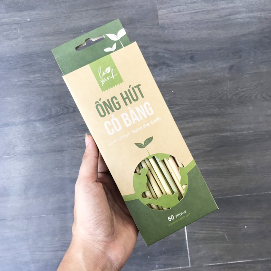 Hộp 50 Ống Hút Cỏ Bàng Grass Straws