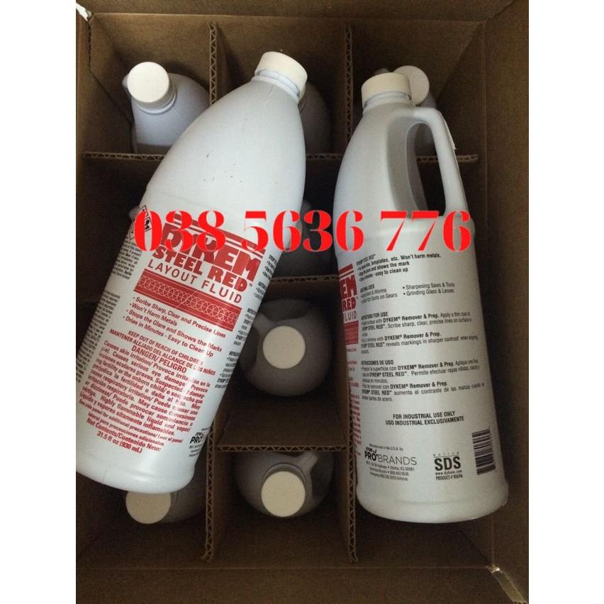 Dykem Steel Red Layout Fluid, Màu sắc đậm đồng nhất giúp ngăn ngừa chói mắt và mỏi mắt 80696