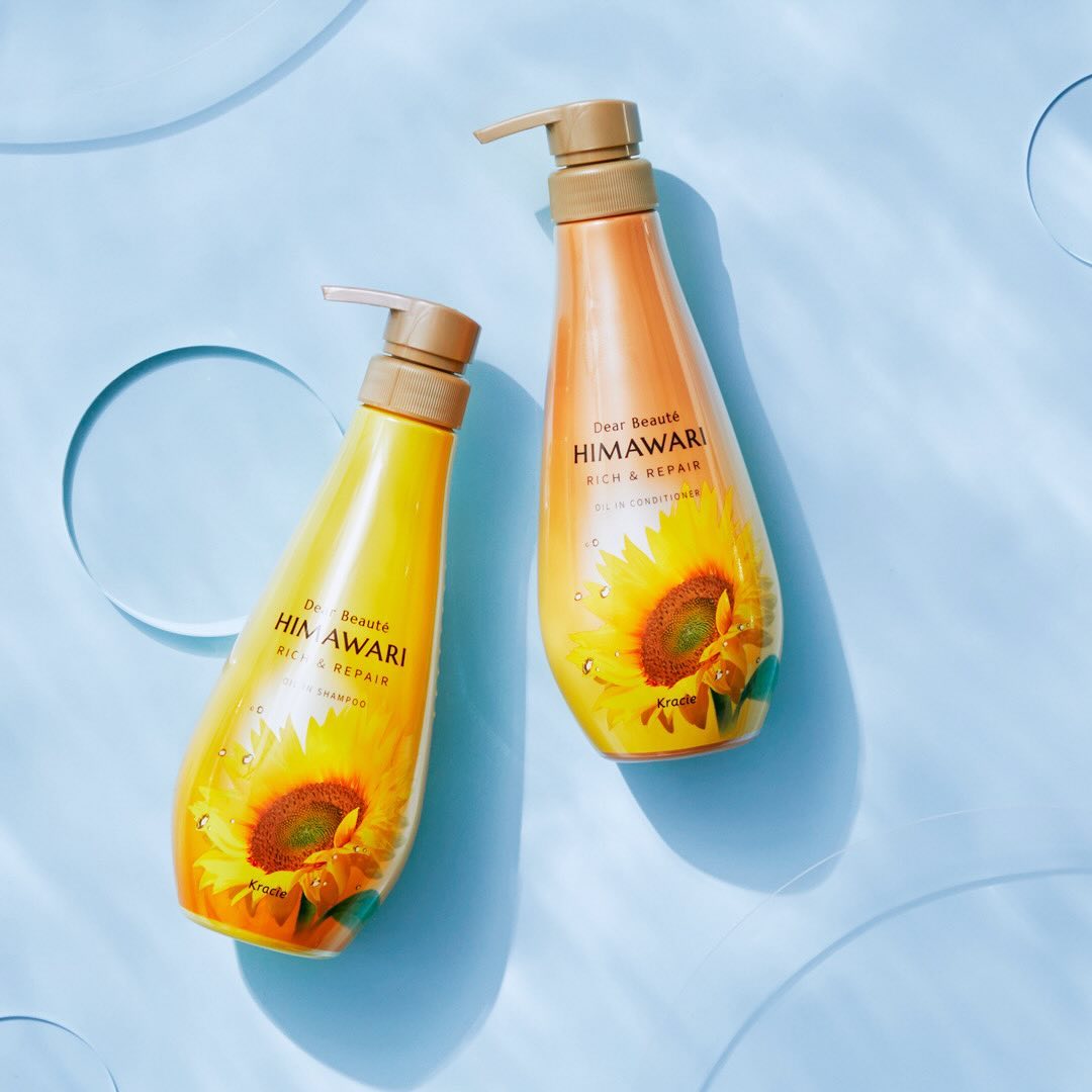 Combo Dầu Gội Và Dầu Xả Himawari Phục Hồi, Dưỡng Ẩm Sâu Kracie Dear Beaute Himawari (Combo 2 Chai)