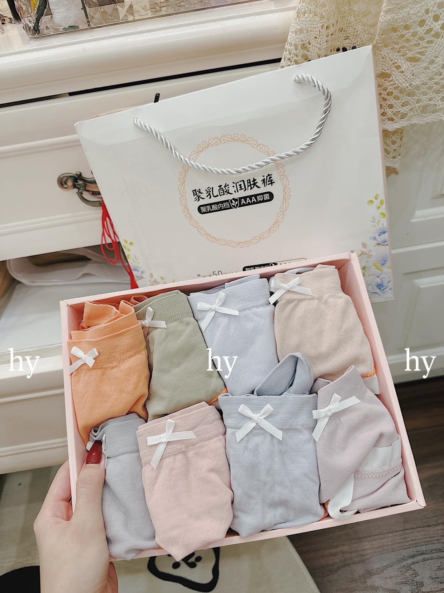 HỘP 8 QUẦN LÓT COTTON CO GIÃN 4 CHIỀU THOÁNG MÁT CHO NỮ