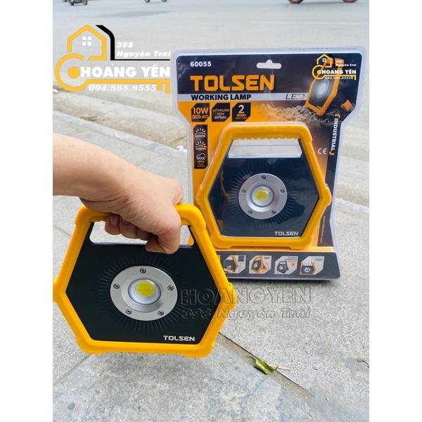 Đèn led công trường sạc pin, Đèn làm việc dùng pin 10W Tolsen 60055