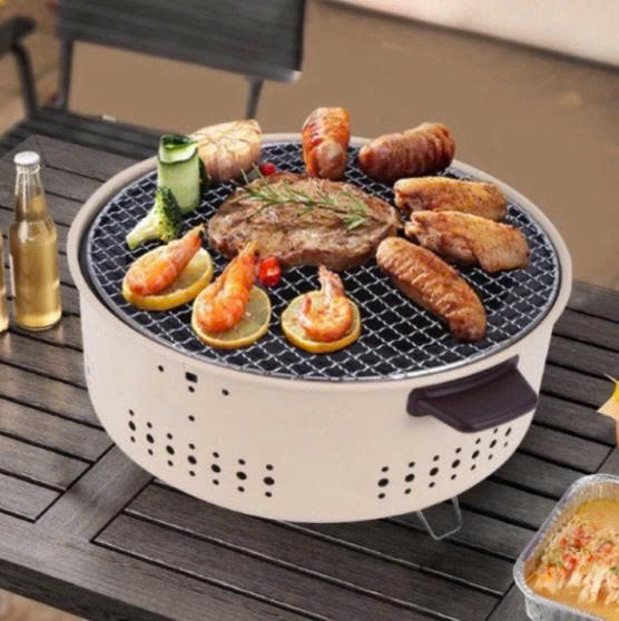 [KoSuyTu] Bếp Nướng Than Hoa Không Khói Tròn – Tiện Lợi, Gọn Gàng, Chuẩn Vị BBQ
