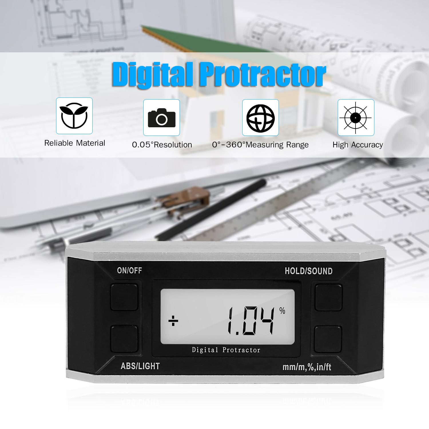 Digital Level and Angle Finder Level Angle Gauge Electronic Inclinometer Digital Protractor with Backlight LCD Display
