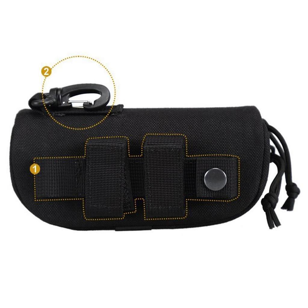 2x Eyeglasses Hard Case Molle Zipper Sunglasses Carrying Case