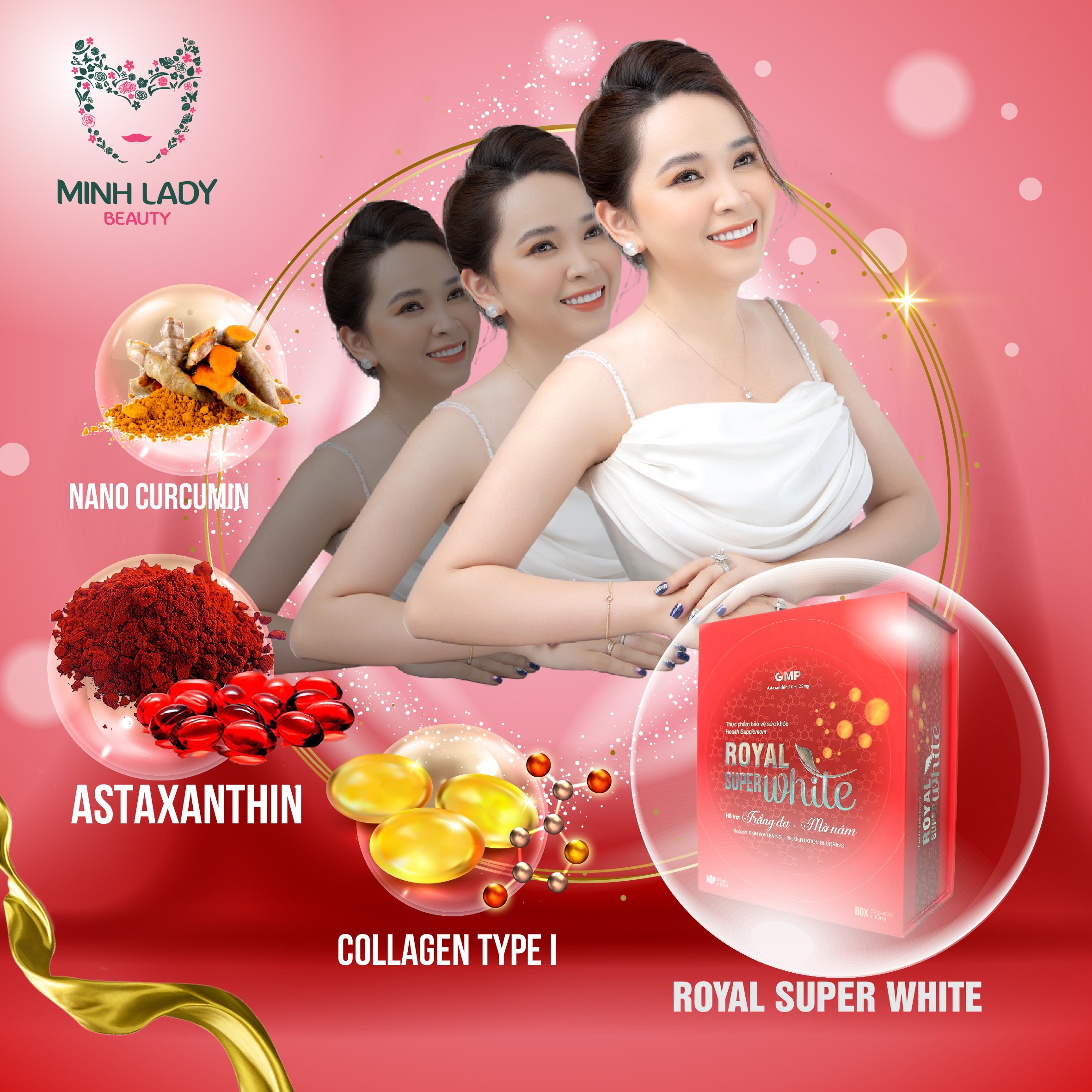 Dịch uống truyền trắng mờ nám Royal Super White