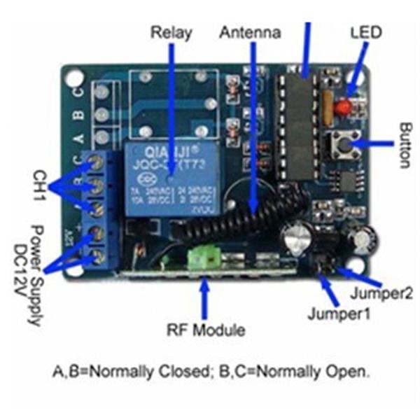 Single Channel 433MHZ RF Wireless Remote Control Transmitter and Receiver