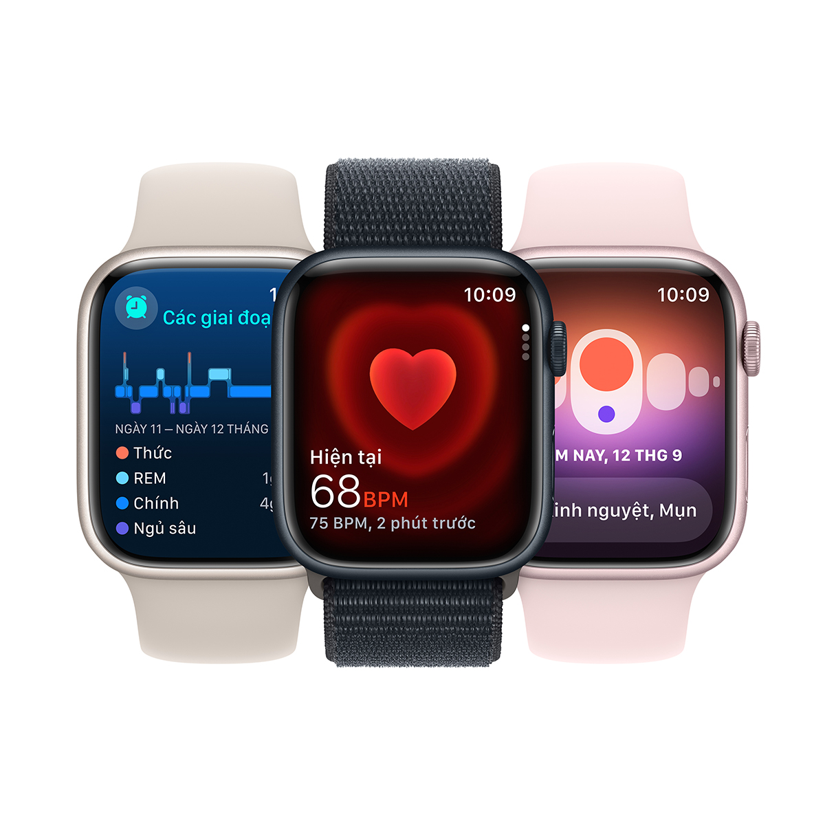 Apple Watch Series 9 GPS Sport Band (Viền Nhôm, Dây Cao Su)