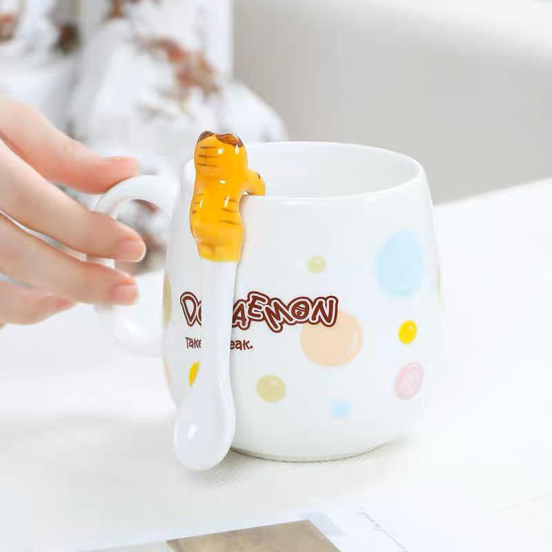Muỗng Cà Phê Bằng Sứ Hình Mèo Hoạt Hình Dễ Thương