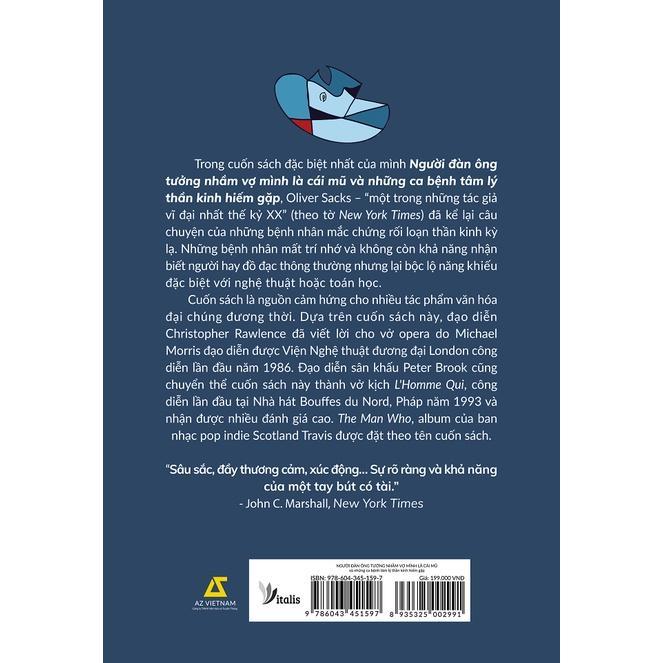Sách Người Đàn Ông Tưởng Nhầm Vợ Mình Là Cái Mũ Và Những Ca Bệnh Tâm Lý Thần Kinh Hiếm Gặp - Bản Quyền