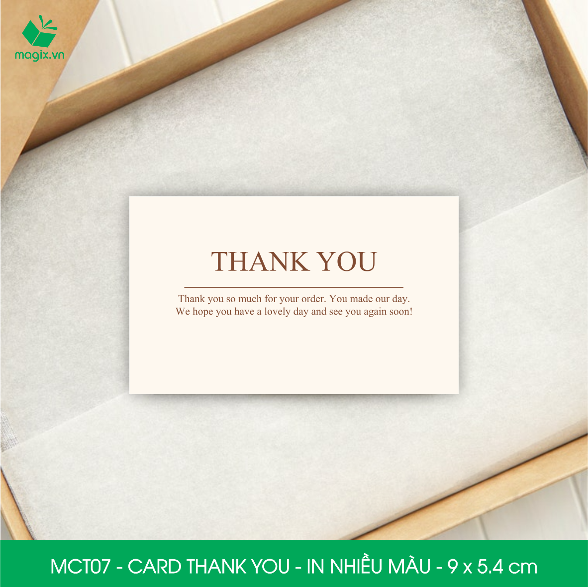 MCT07 - 9x5.4 cm - 1000 Card Thank you, Thiệp cảm ơn khách hàng, card cám ơn cứng cáp sang trọng