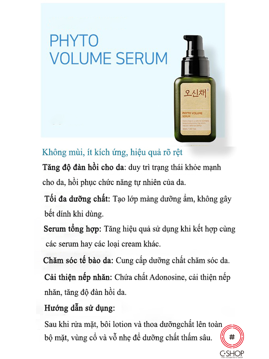 Tinh chất dưỡng da - hạn chế lão hóa Oshinchae Phyto Volume Serum