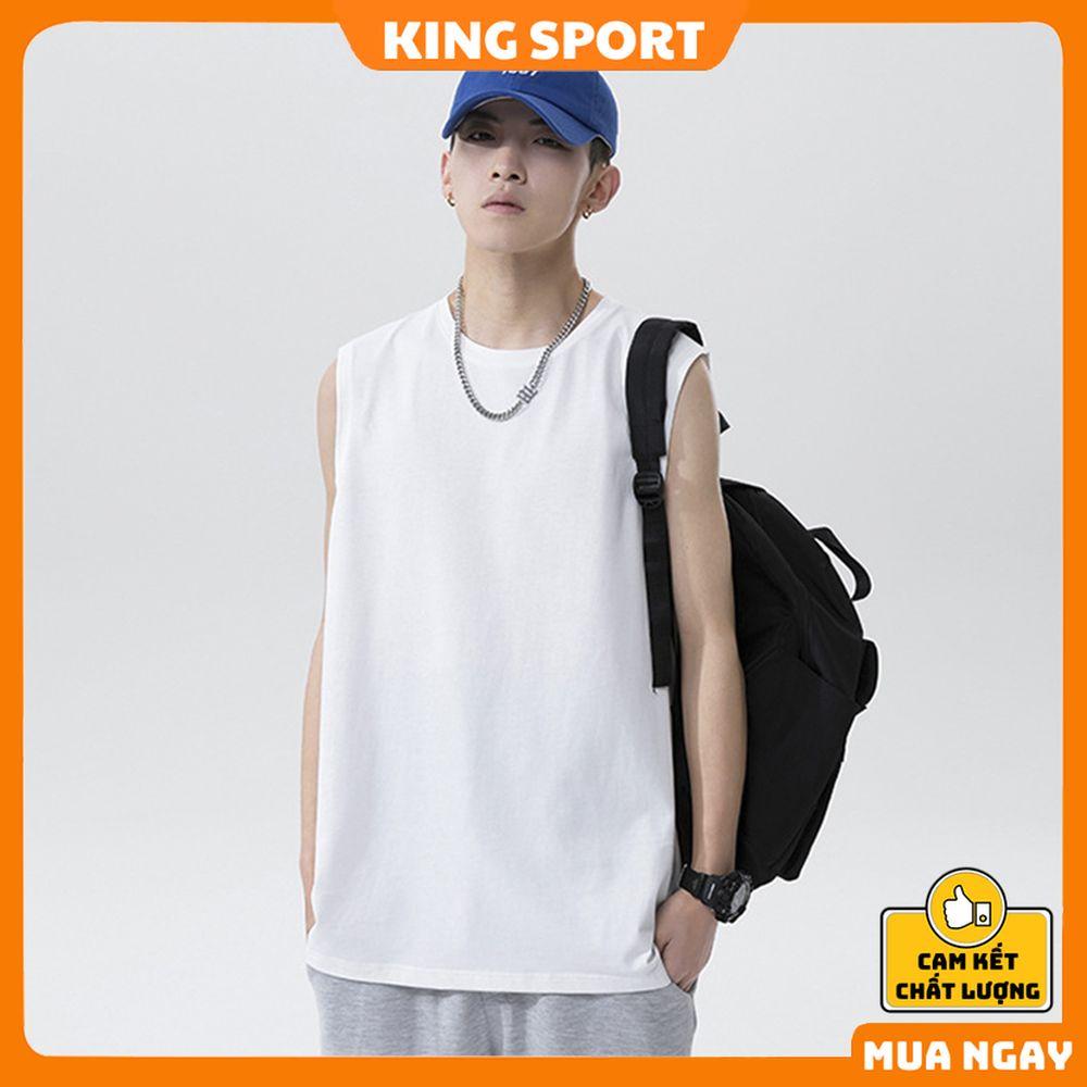 Áo ba lỗ nam nữ vải thun mềm mịn thoáng mát unisex form rộng KING SPORT áo thun tanktop nam nữ 3 màu big size form rộng