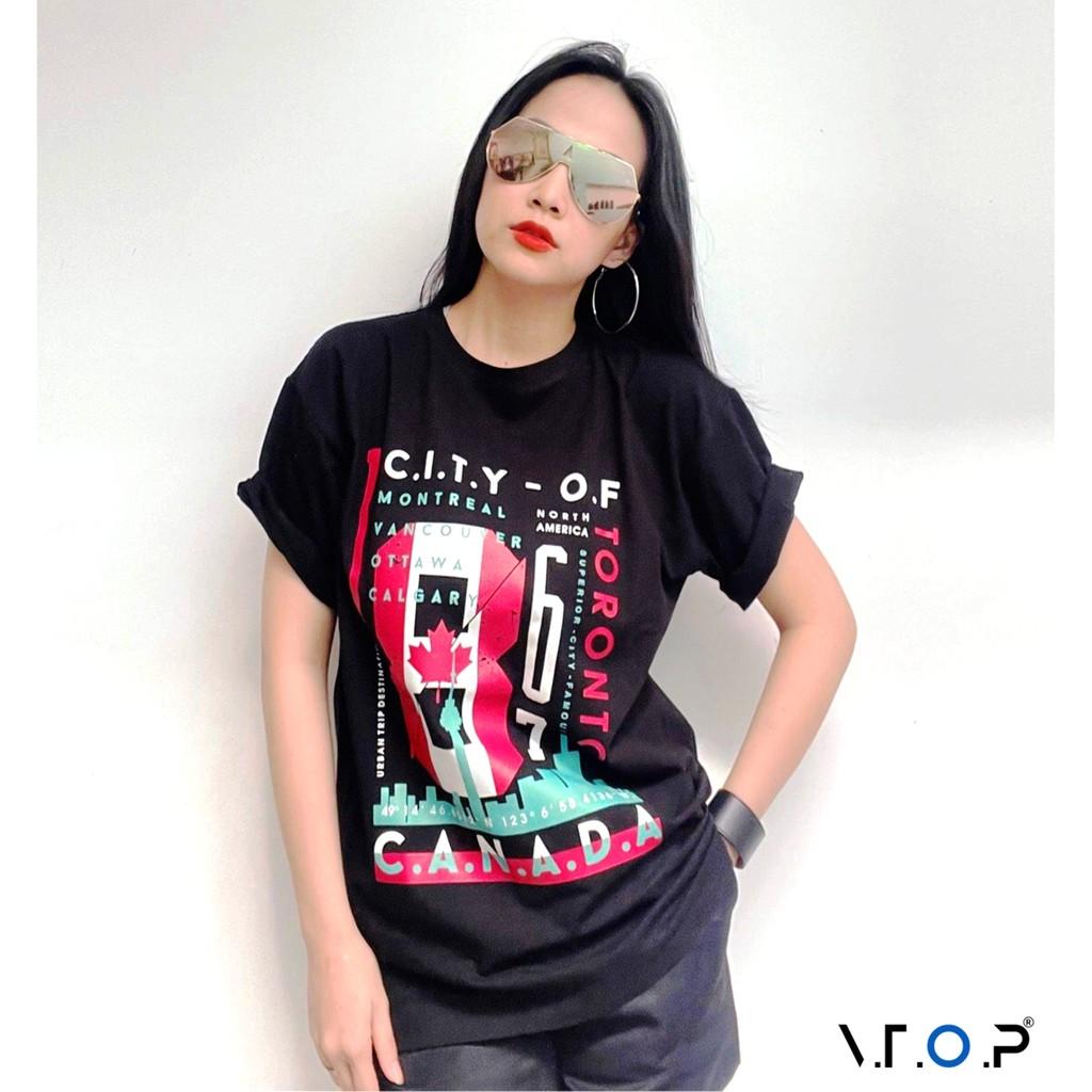 Áo thun nam nữ unisex City Canada oversize