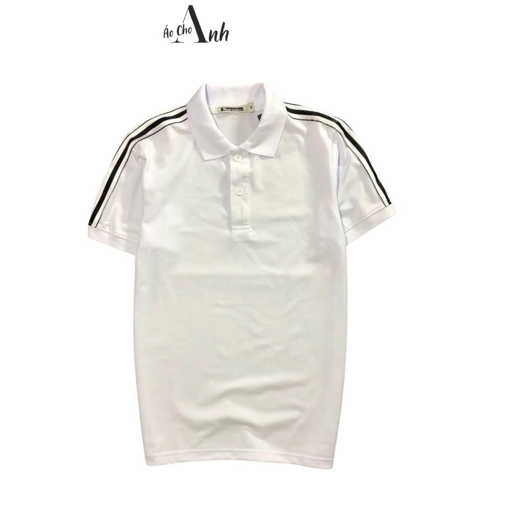 Áo thun nam có cổ Hàn Quốc chất vải cá sấu cực mịn phối viền vai BIGSIZE - A111