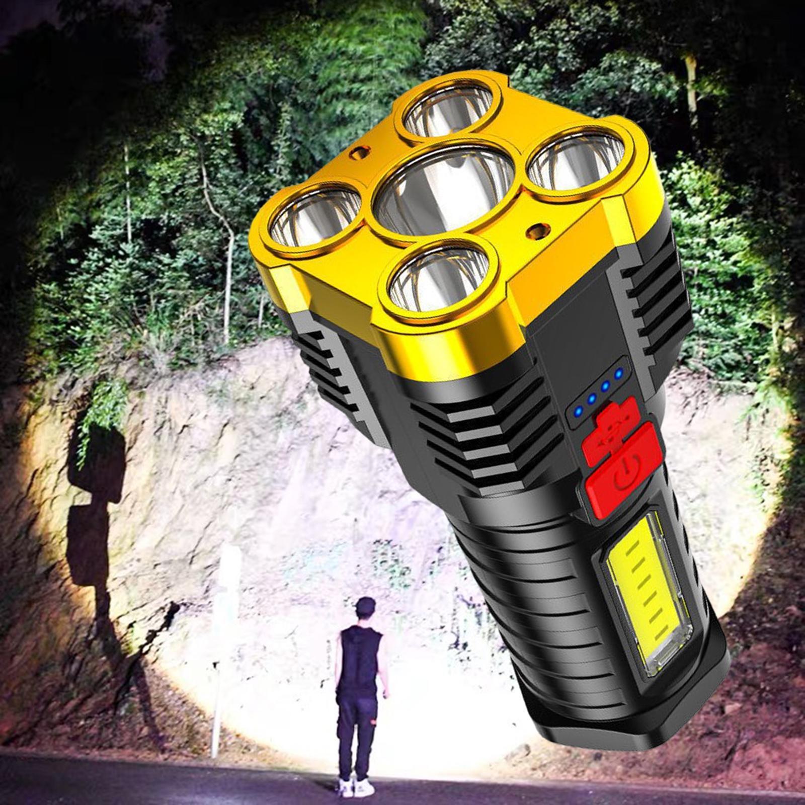 2x Bright LED Searchlight Handheld Spotlight USB Flashlight Recharge