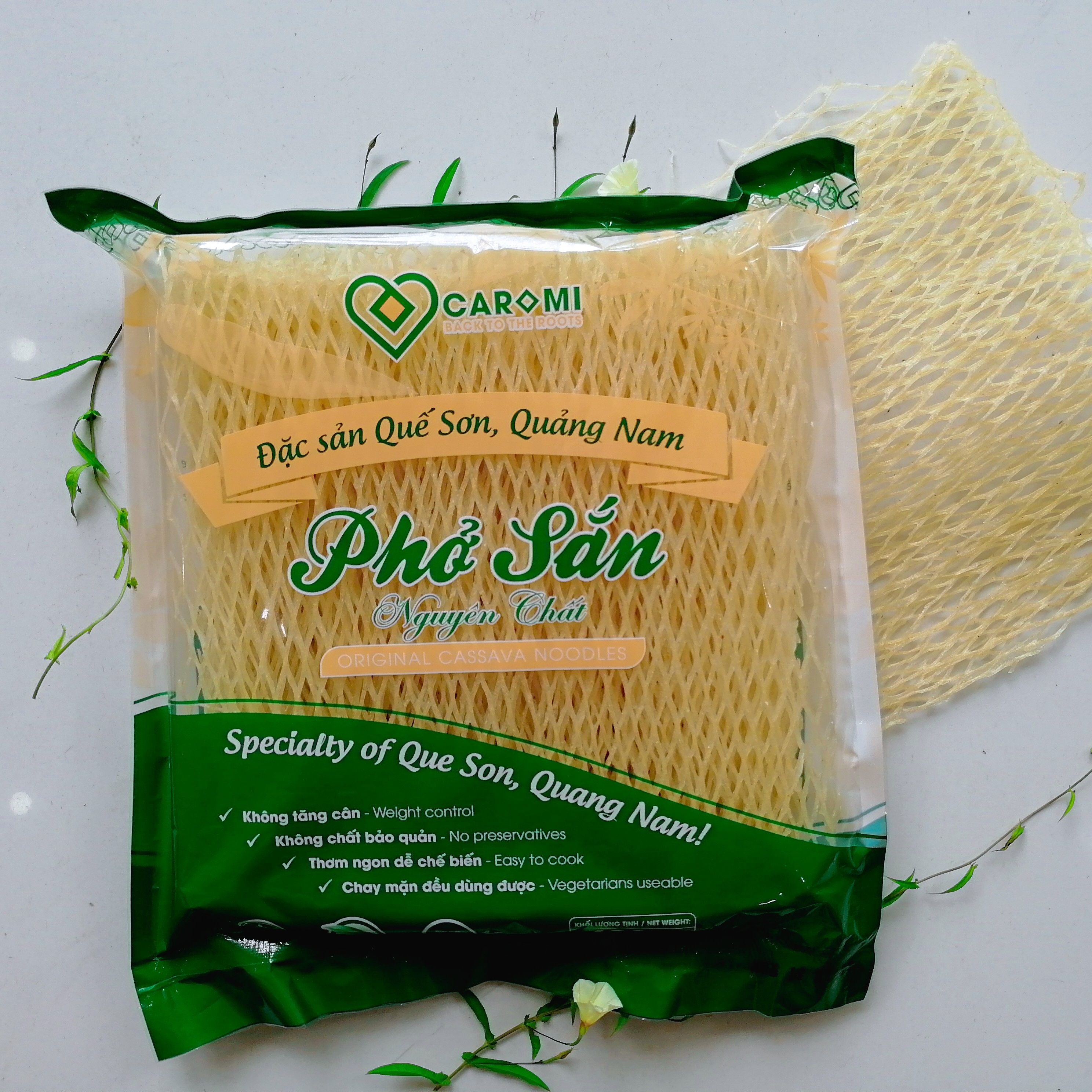 [Combo Siêu tiết kiệm] 2 Gói Phở Sắn 400g - Đặc sản Quảng Nam, Thực phẩm sạch, Ăn kiêng, Ăn chay được và tốt cho người bị tiểu đường - Thương hiệu Caromi