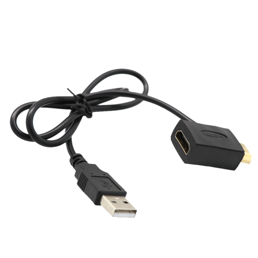 HDMI Cable, HDMI Male to Female Splitter Adapter Plug With USB 2.0 Power Supply Connector Cable Wire