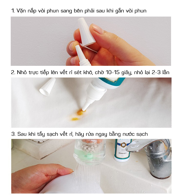 Dung Dịch Tẩy Vết Rỉ Sét Nhanh Chóng Trên Vải, Quần Áo Cao Cấp Flyng 100ml- Hàng Nhập Khẩu