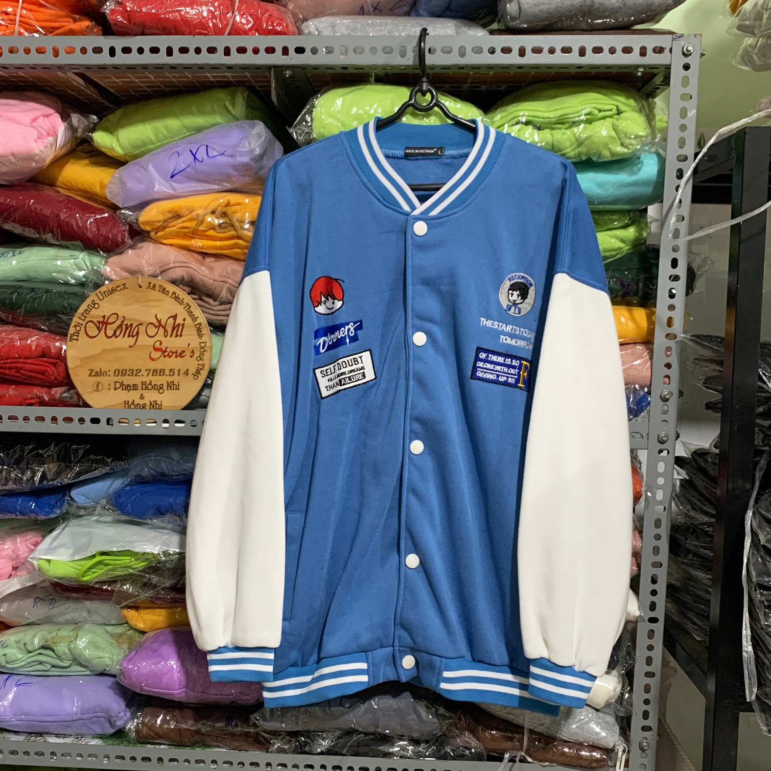 Áo Khoác Bomber Thêu Hình Cô Bé Cậu Bé Ulzzang Unisex Dáng Rộng Nam Nữ - MM