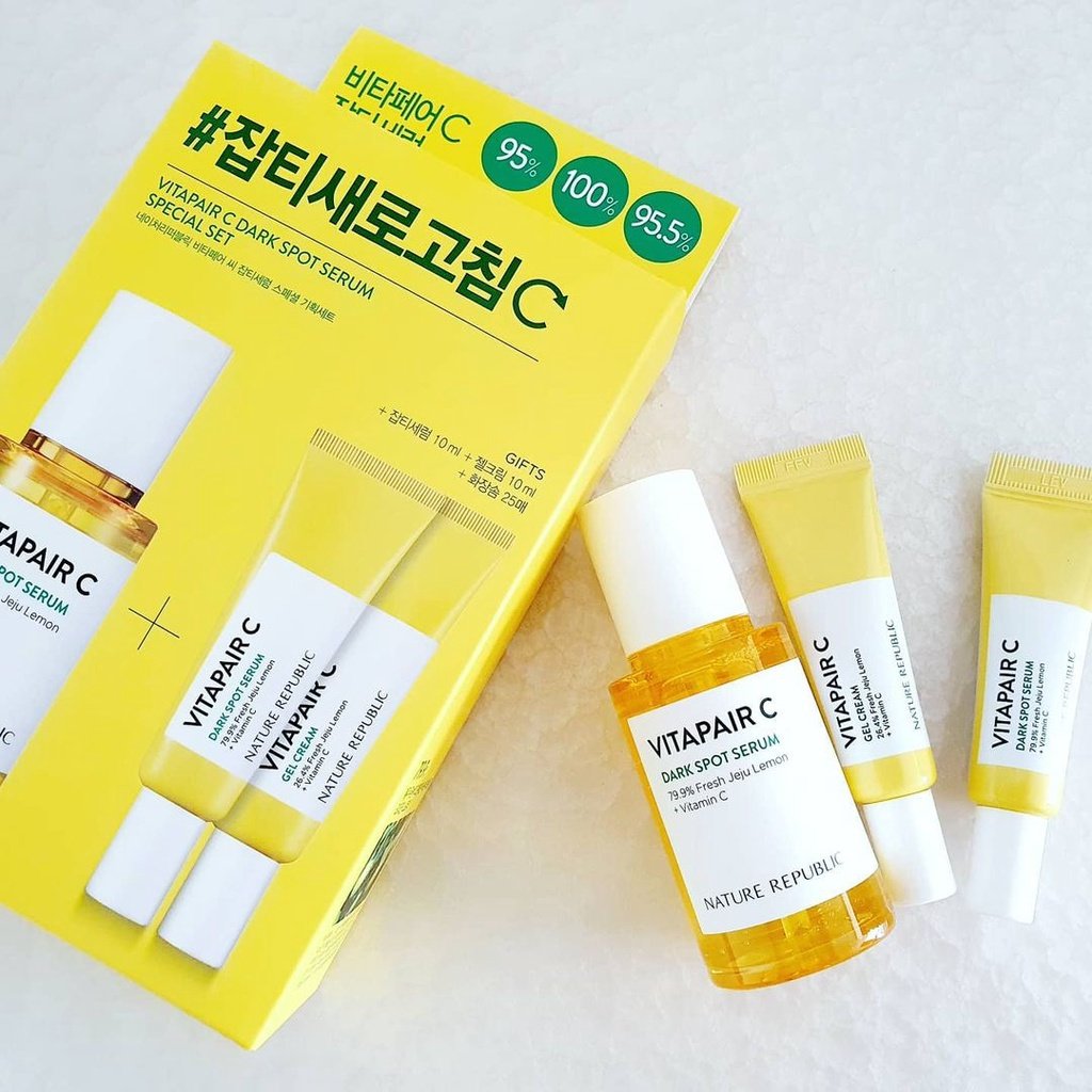 Bộ Kem Trắng Da Mờ Thâm Hàn Quốc Nature Republic Vitapair C Dark Spot Serum Special Set