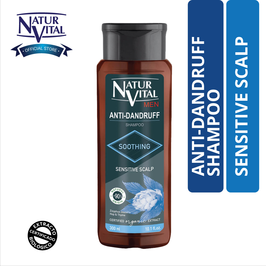 Dầu gội NaturVital Anti Dandruff Sensitive Scalp Thuần Chay Dành Cho Da Đầu Nhạy Cảm, Hỗ Trợ Giảm Gàu, Làm Dịu Da Đầu, Mang Đến Mái Tóc Thơm Sạch & Bồng Bềnh