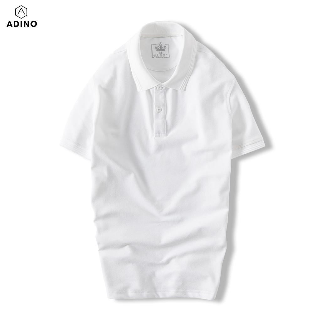 Hình ảnh Áo thun có cổ nam màu nâu phối viền chìm ADINO vải cotton polyester mềm dáng slimfit công sở hơi ôm trẻ trung AP87