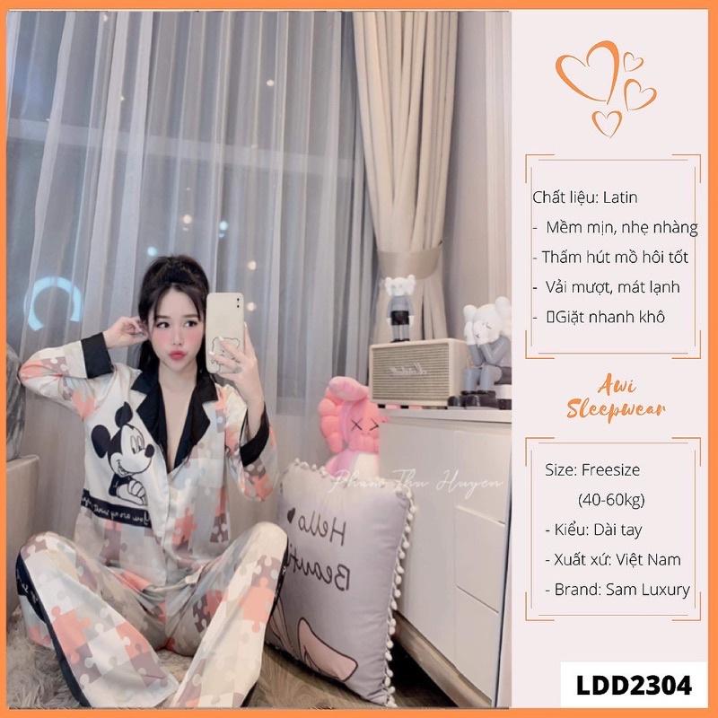 Bộ Mặc Nhà Tay Dài Thiết Kế LatinPyjama Lụa dài tay cao cấp cực sang