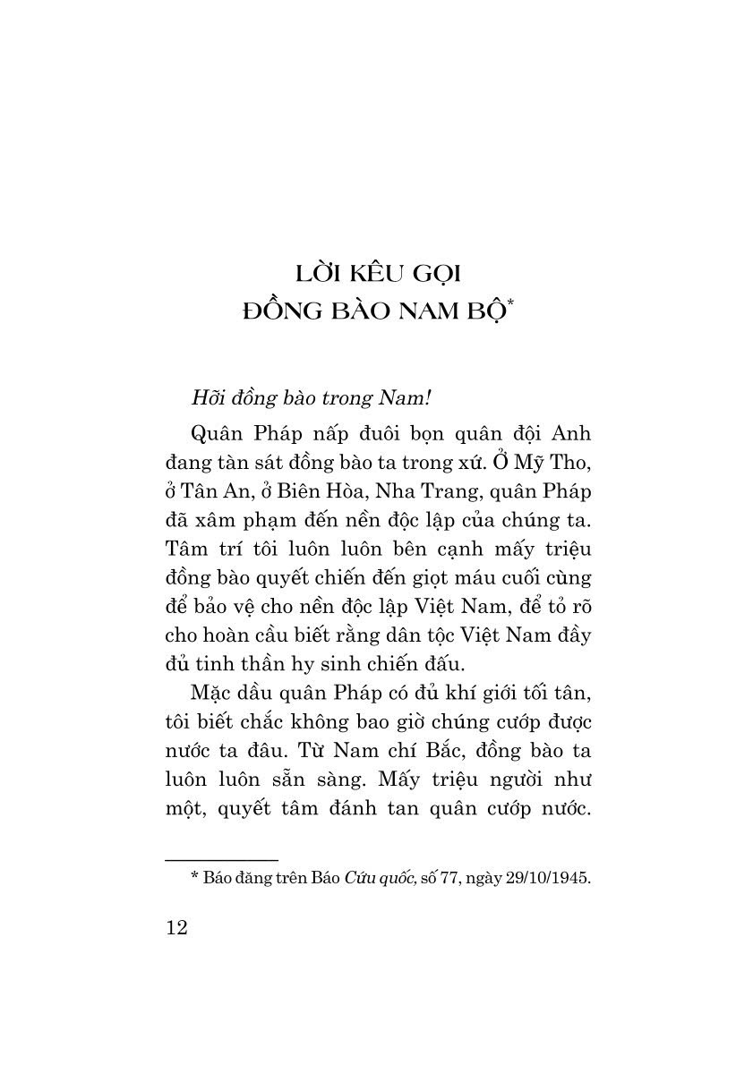 Nam Bộ là thành đồng của Tổ quốc