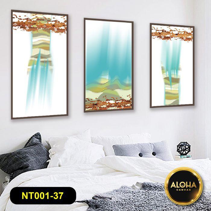 MUA 1 TẶNG 1 3 Tranh Canvas Treo Tường Đồng Quê Treo Phòng Khách Hút Tài Hút Lộc Tặng Đinh Treo