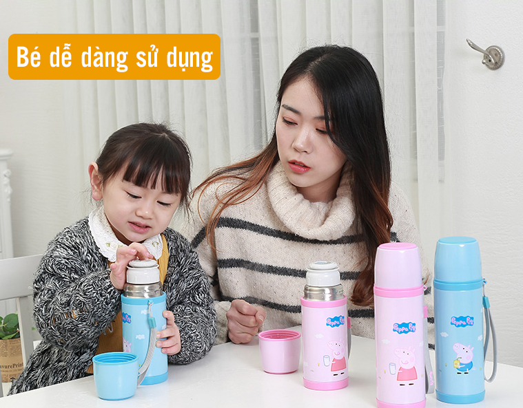 Bình nước giữ nhiệt trẻ em TAFUCO NHẬT BẢN an toàn cho bé T400