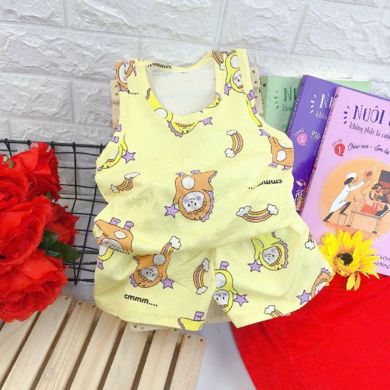 Bộ ba lỗ bé gái chất cotton co giãn 4c