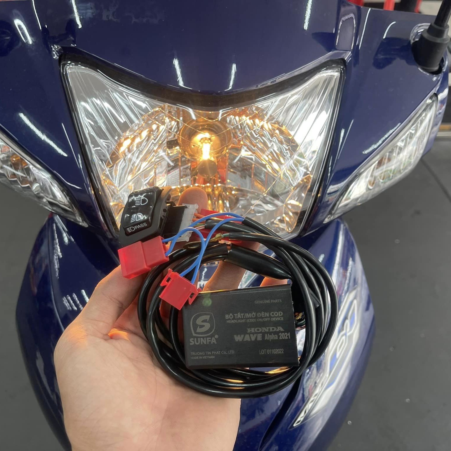 Bộ công tắc đèn Sunfa cho Honda Wave A, Blade (090031)