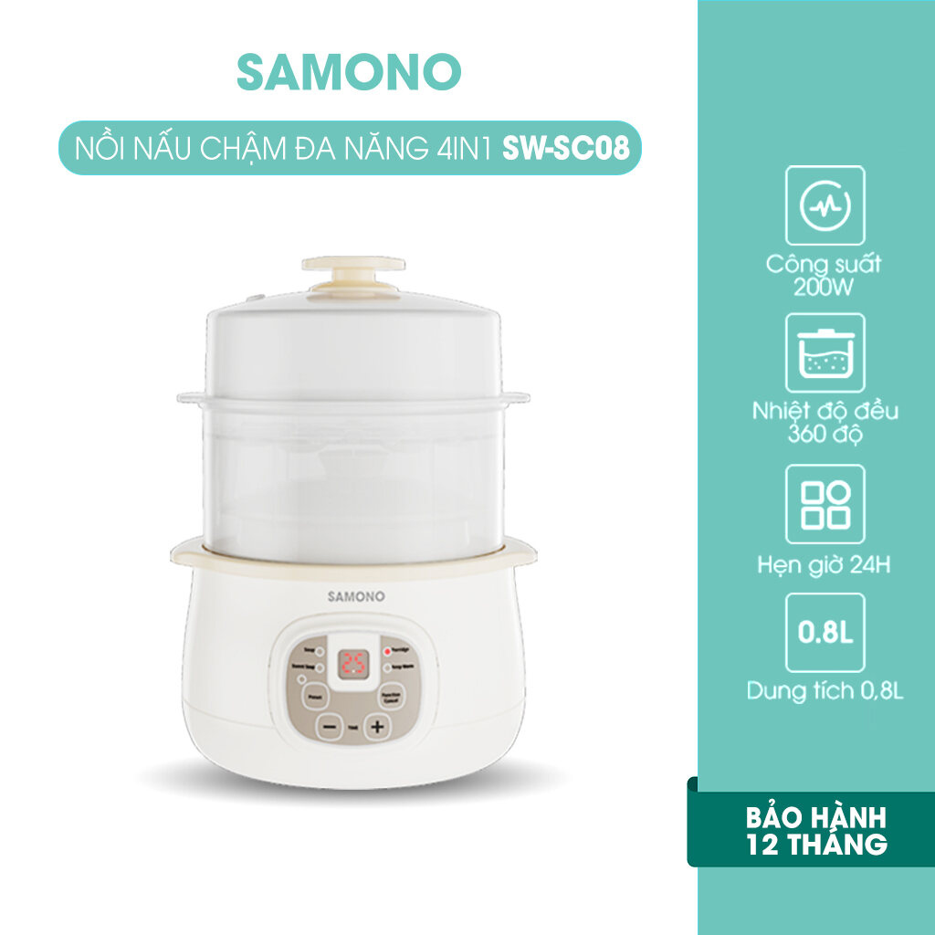 Nồi nấu chậm đa năng 4in1 SAMONO SW-SC08 0.8L hàng chính hãng