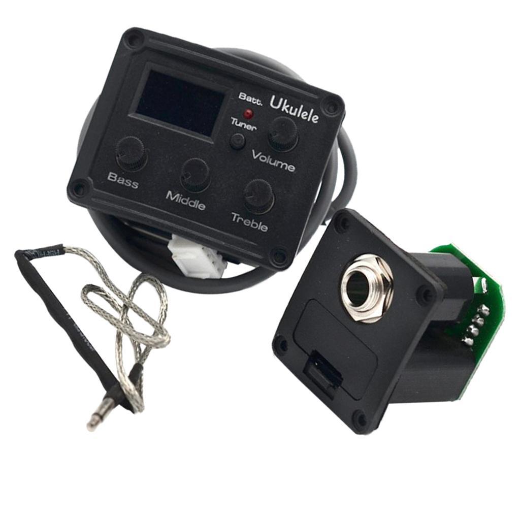 Ukulele Piezo Pickup 3 Bands EQ Equalizer Tuner System with LCD Display