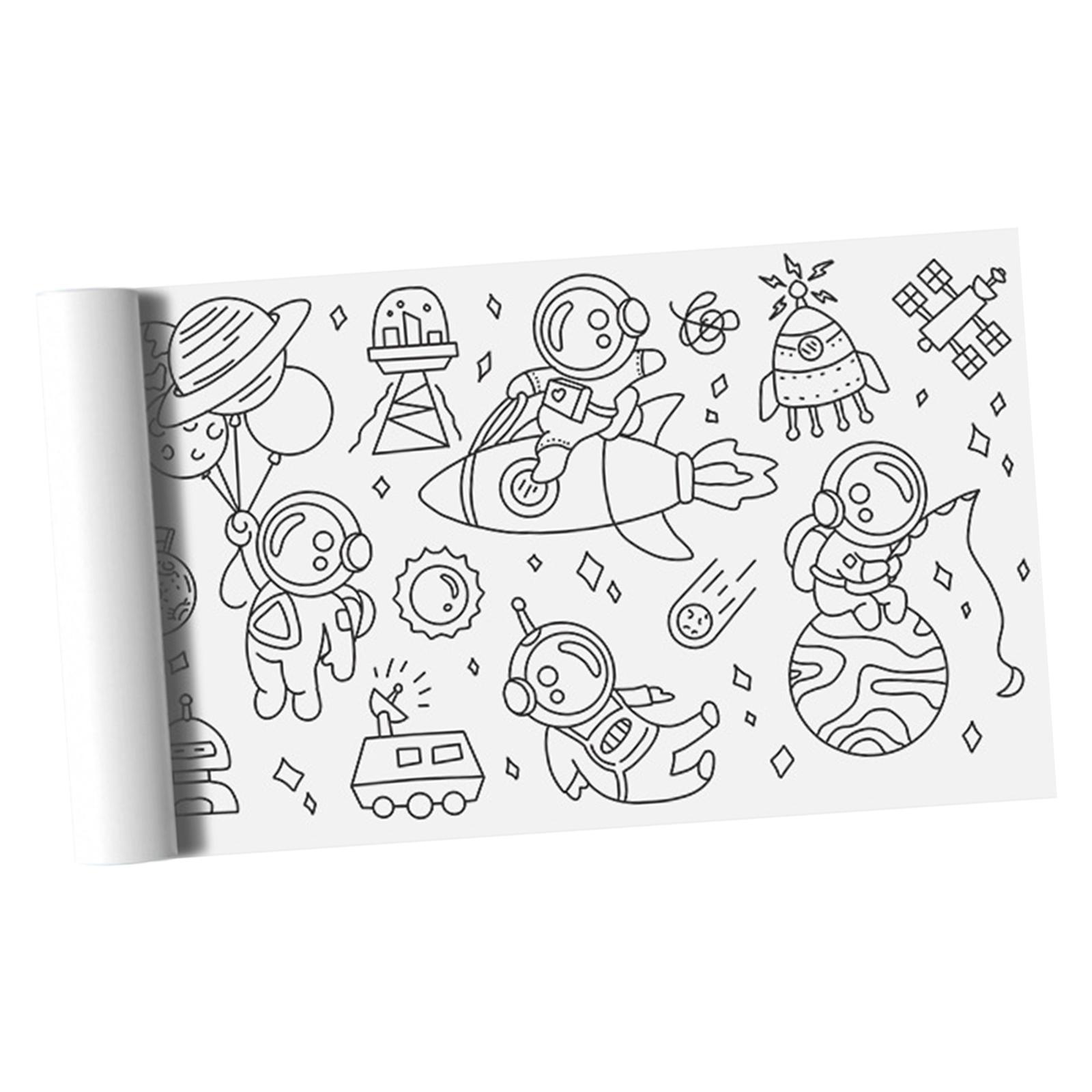 2Pcs Large Coloring Paper Roll with Tear Off Line Colorable