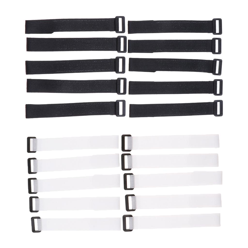 2x10 Pcs Fishing Rod Belt Bands Ties Straps Magic Sticker black