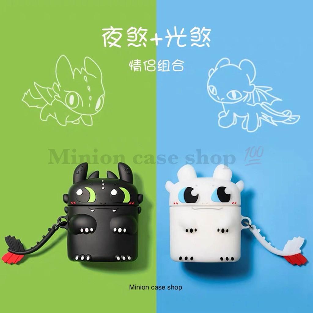 Hình ảnh Bao Case Ốp dành cho airpod 1 và 2, tai nghe bluetooth i11,i12, i100, i9s... silicon 3D rồng sún răng cao cấp