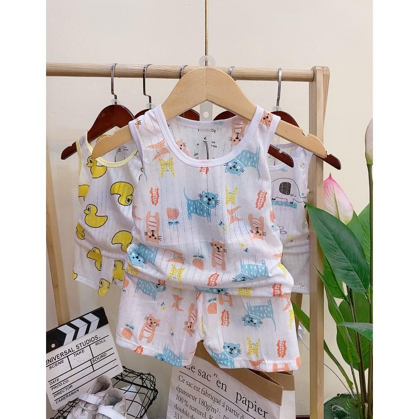 Set 05 bộ ba lỗ cotton giấy cho bé sơ sinh, hàng đẹp