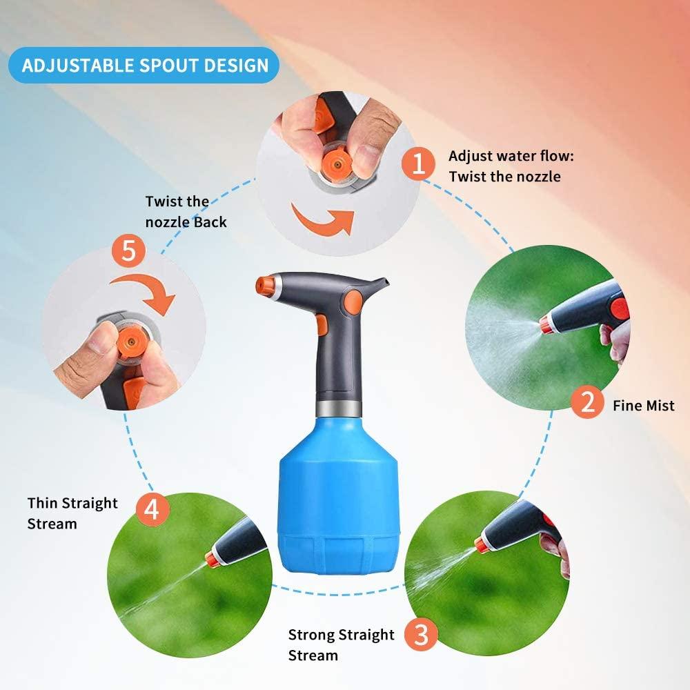 Bình tưới điện 1L, bình xịt cây, bình xịt điện có vòi điều chỉnh để làm vườn, vệ sinh gia đình, cồn, cây trong nhà/ngoài trời