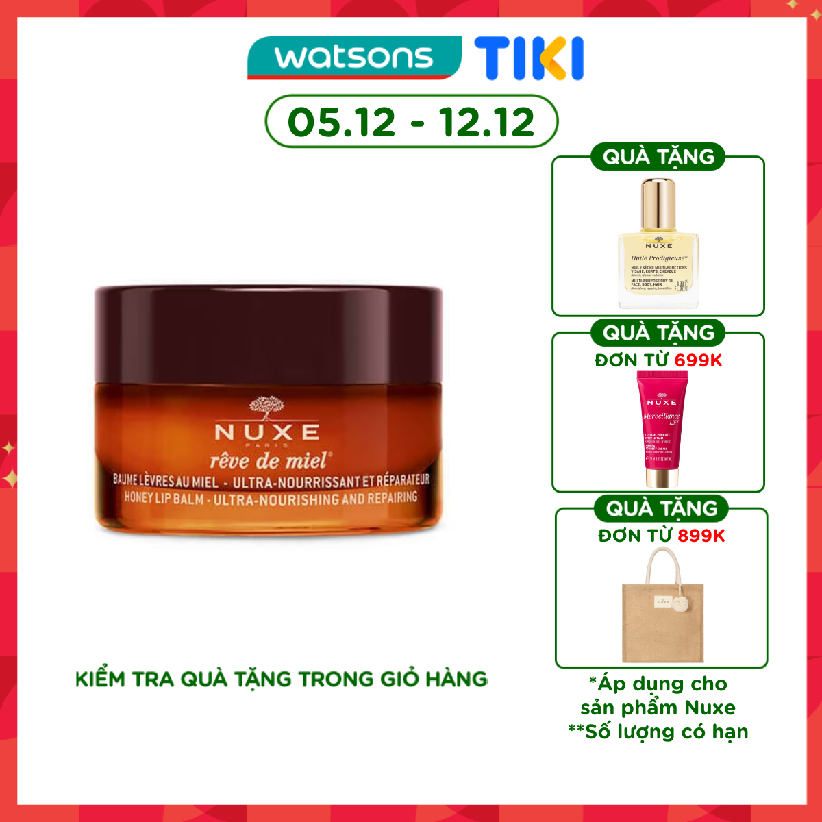 Sáp Dưỡng Môi Nuxe Reve De Miel Honey Lip Balm 15g