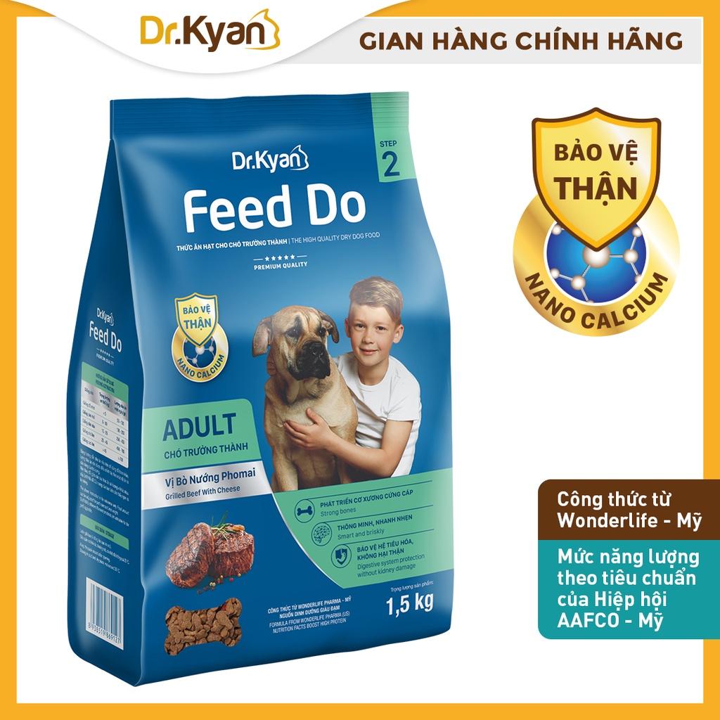 Dr.Kyan - Thức ăn hạt cho chó lớn Feed Do - Adutl 1,5 kg - Vị bò nướng pho mai