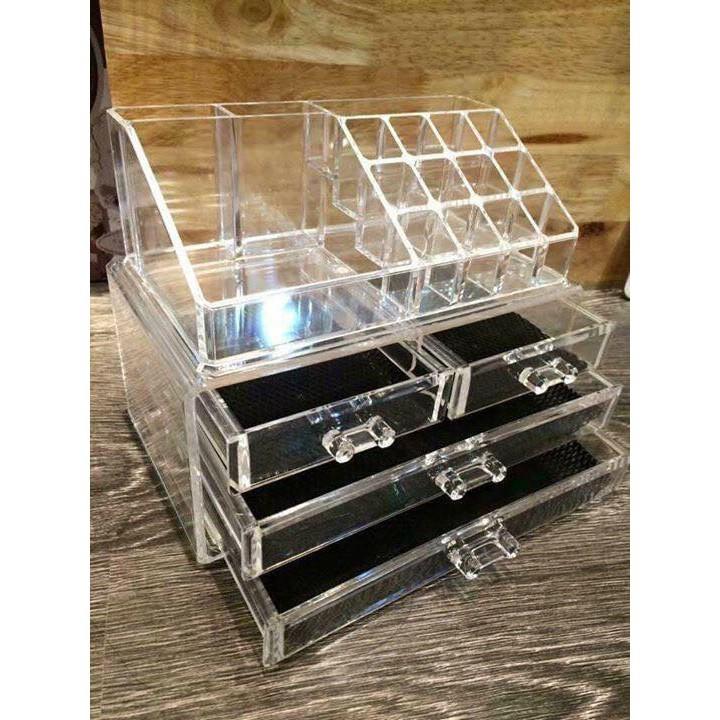 Kệ Mỹ Phẩm Mica 4 tầng, 4 ngăn kéo tiện ích