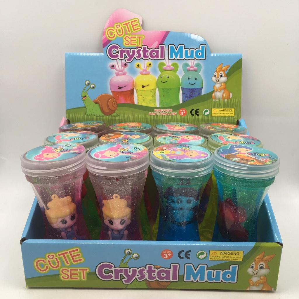 Slime dạng xoắn charm công chúa búp bê 9 màu cực đẹp Đồ chơi hũ slam chất nhờn ma quái squishy