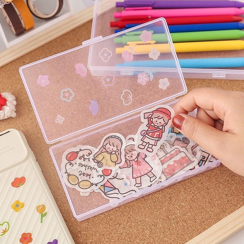 Hộp Nhựa Đựng Sticker / Stationery - Hộp Nhựa trong Suốt (không trang trí sẵn sticker)