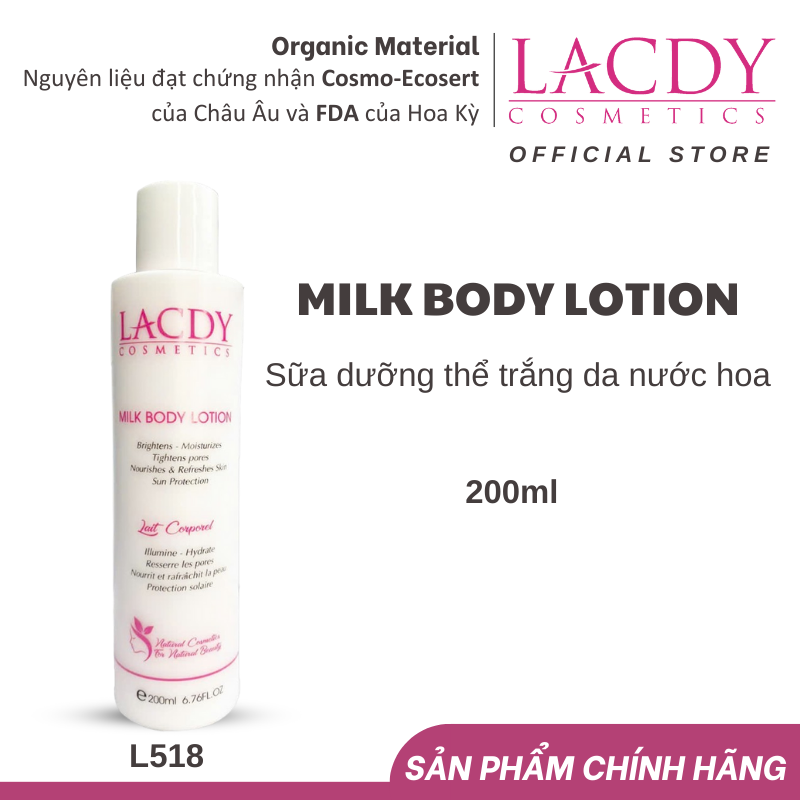Sữa dưỡng thể trắng da nước hoa - L518 MILK BODY LOTION 200ml