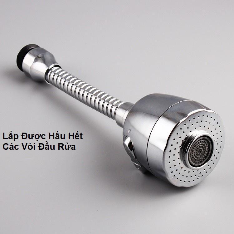 Đầu vòi rửa bát tăng áp xoay 360 độ, đầu nối vòi rửa chén bát thông minh với 2 chế độ nước chảy inox, bền đẹp, không gỉ