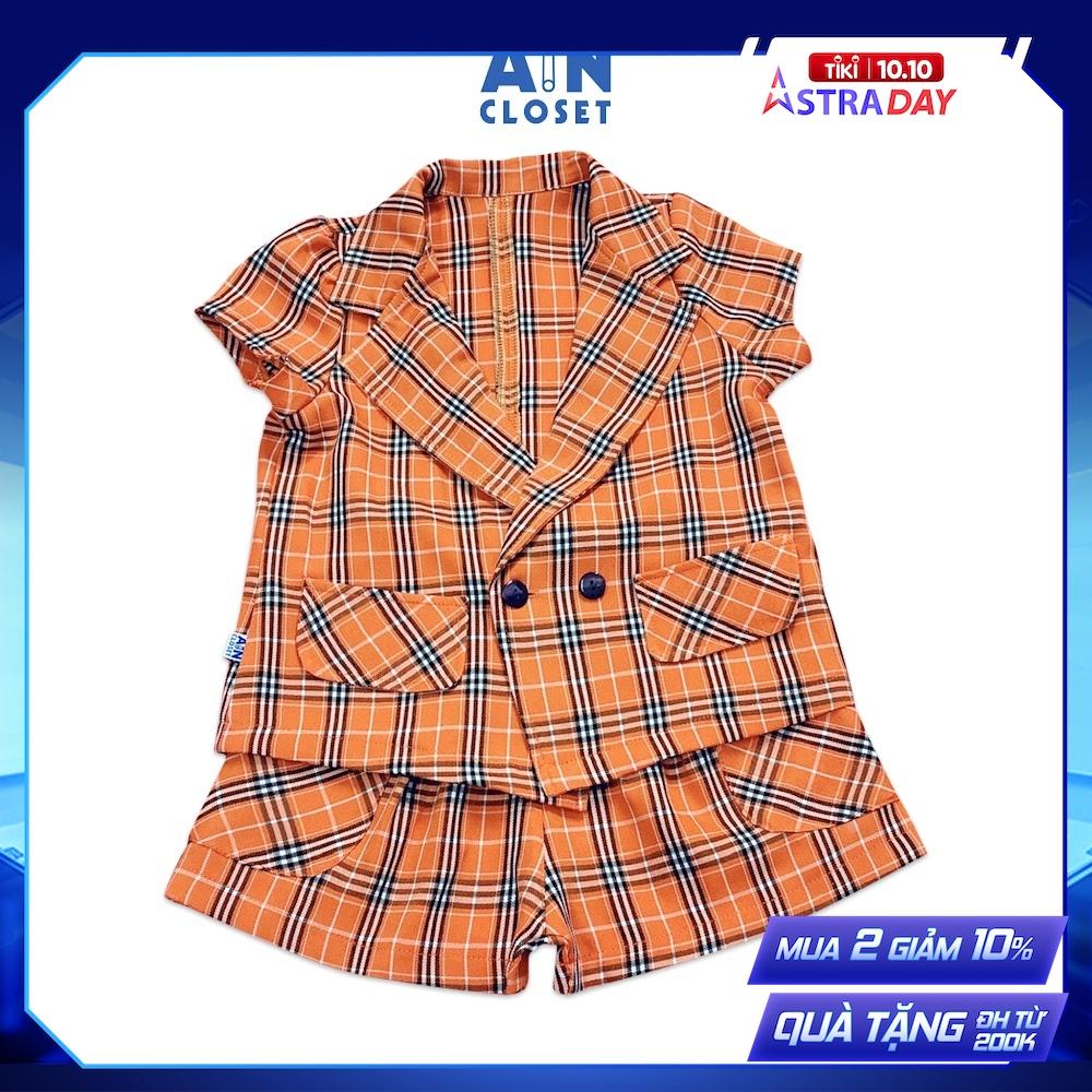 Set vest phối quần váy bé gái họa tiết Caro cam Tuytsi - AICDBGRJTOAR - AIN Closet