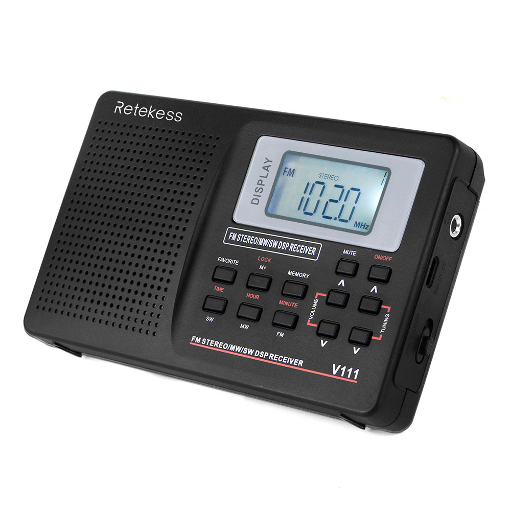 Radio kĩ thuật số Retekess MW / FM / SW Radio âm thanh nổi 9KHz Pocket World Band Điều chỉnh kỹ thuật số Radio Mini DSP