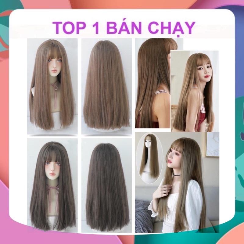TÓC GIẢ NGUYÊN ĐẦU THẲNG MÁI THƯA KÈM LƯỚI TRÙM HÌNH THẬT